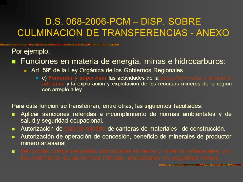 D.S PCM – DISP. SOBRE CULMINACION DE TRANSFERENCIAS - ANEXO