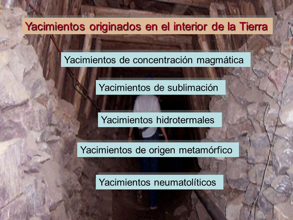Yacimientos originados en el interior de la Tierra