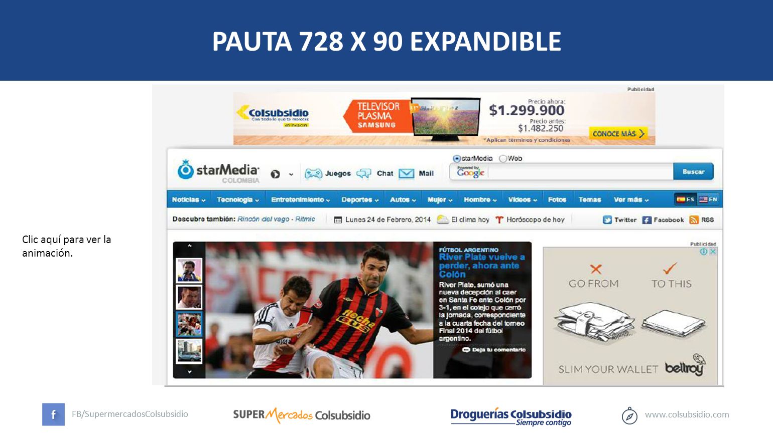 PAUTA 728 X 90 EXPANDIBLE Clic aquí para ver la animación.