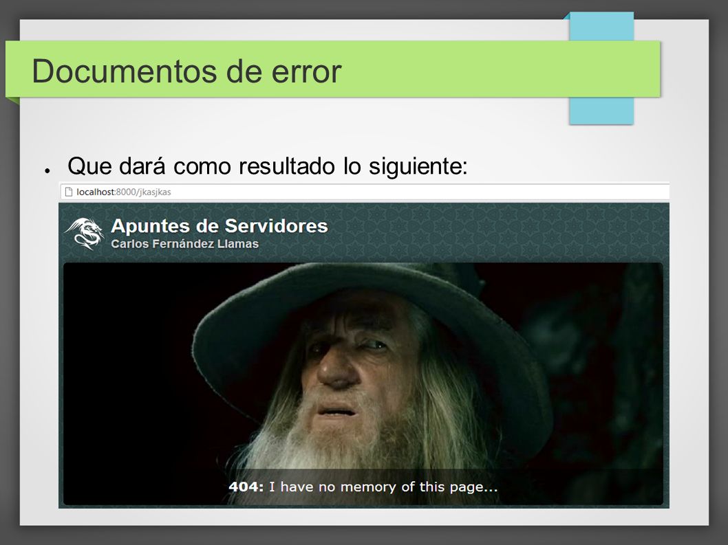 Documentos de error Que dará como resultado lo siguiente: