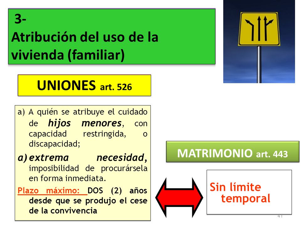 UNIONES art. 526 Atribución del uso de la vivienda (familiar) 3-