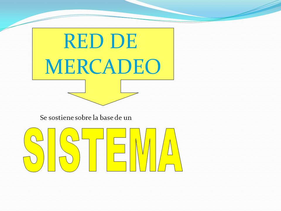 RED DE MERCADEO Se sostiene sobre la base de un SISTEMA