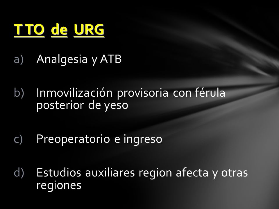 T TO de URG Analgesia y ATB
