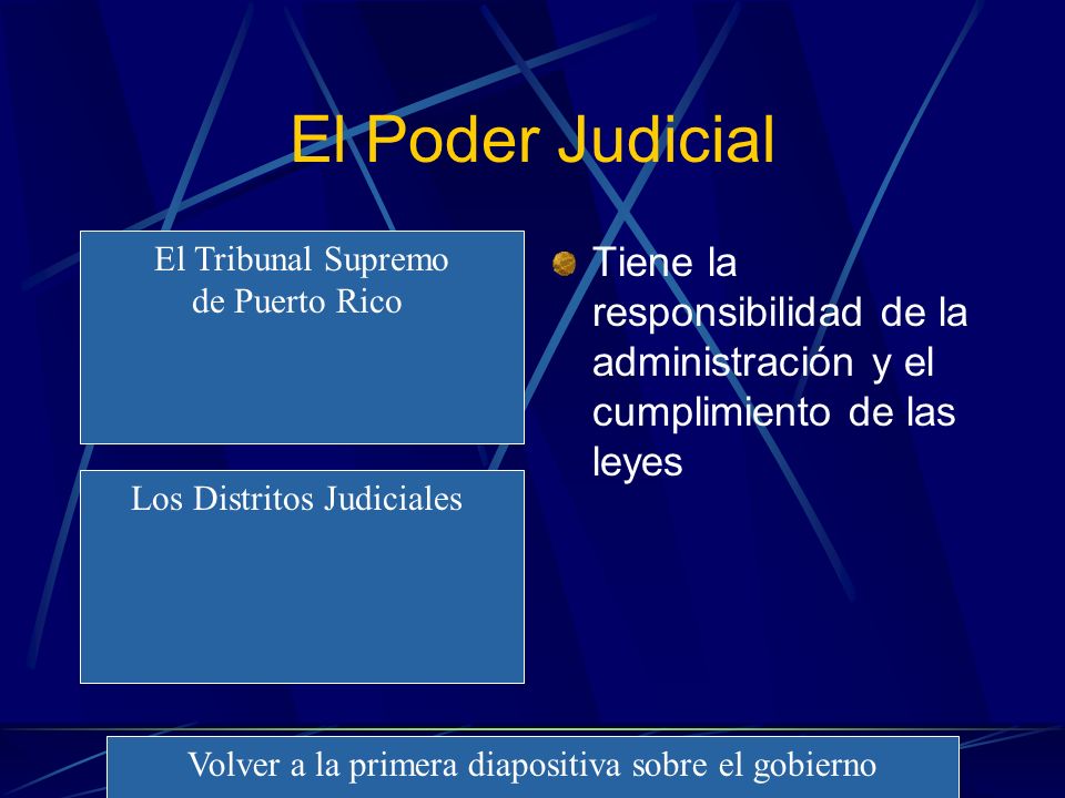 El Poder Judicial El Tribunal Supremo. de Puerto Rico. Tiene la responsibilidad de la administración y el cumplimiento de las leyes.
