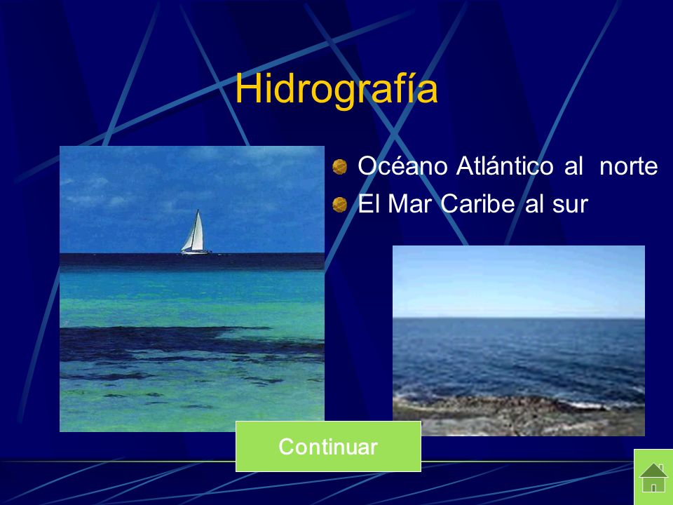 Hidrografía Océano Atlántico al norte El Mar Caribe al sur Continuar