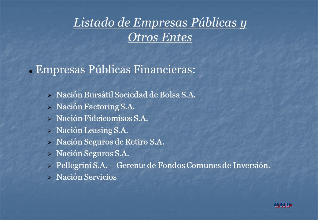 Listado de Empresas Públicas y Otros Entes