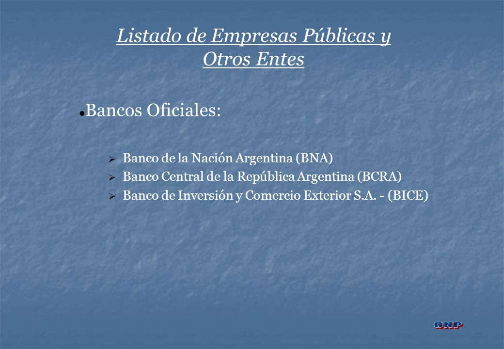 Listado de Empresas Públicas y Otros Entes