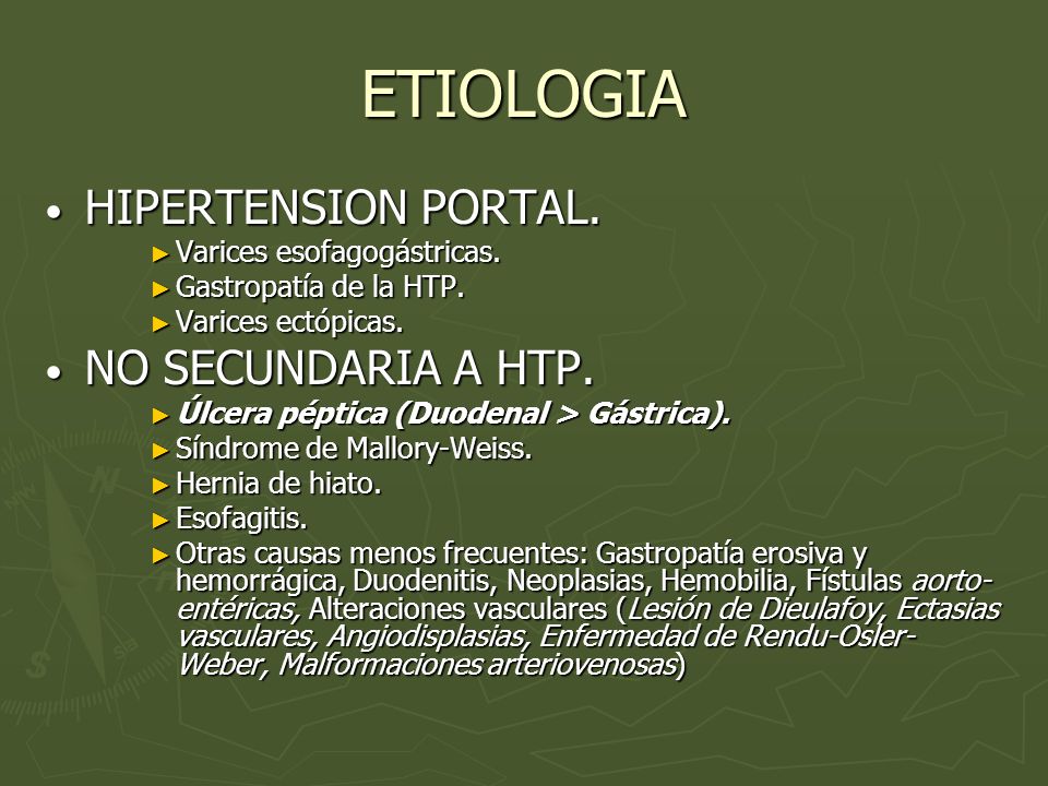 ETIOLOGIA HIPERTENSION PORTAL. NO SECUNDARIA A HTP.