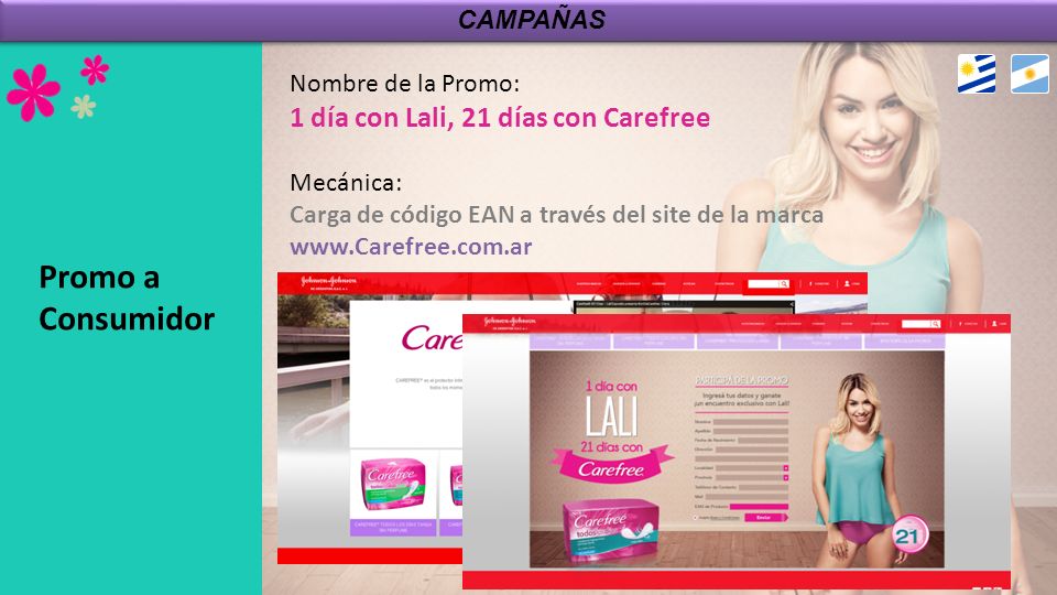 Promo a Consumidor 1 día con Lali, 21 días con Carefree CAMPAÑAS