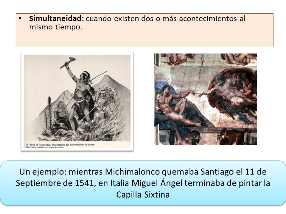 Simultaneidad: cuando existen dos o más acontecimientos al mismo tiempo.