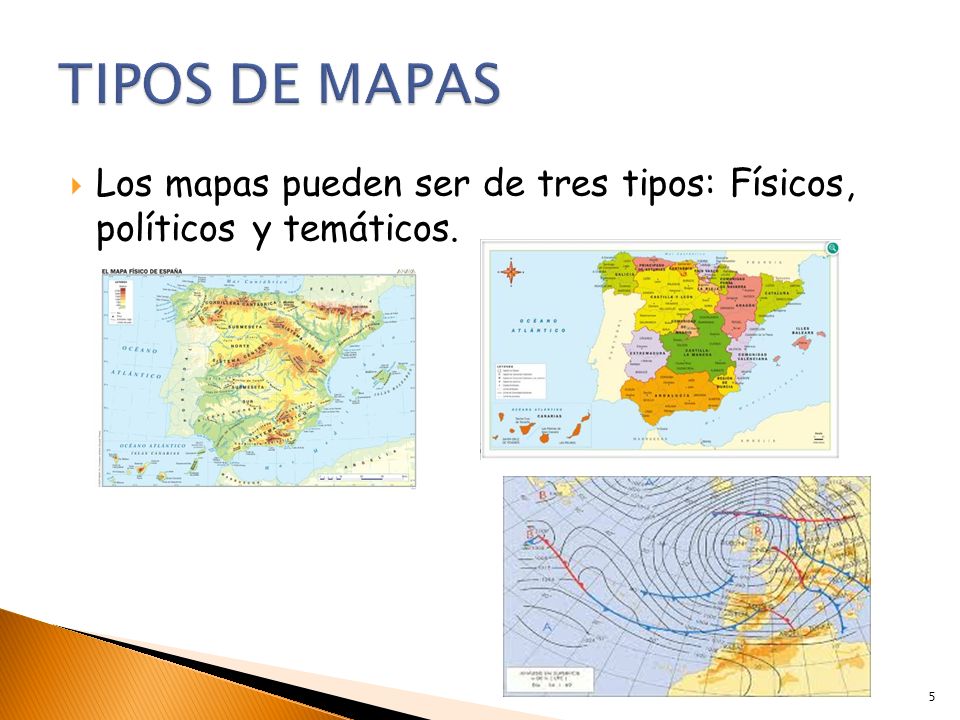 TIPOS DE MAPAS Los mapas pueden ser de tres tipos: Físicos, políticos y temáticos.