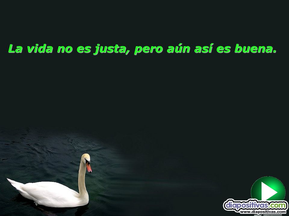 La vida no es justa, pero aún así es buena.