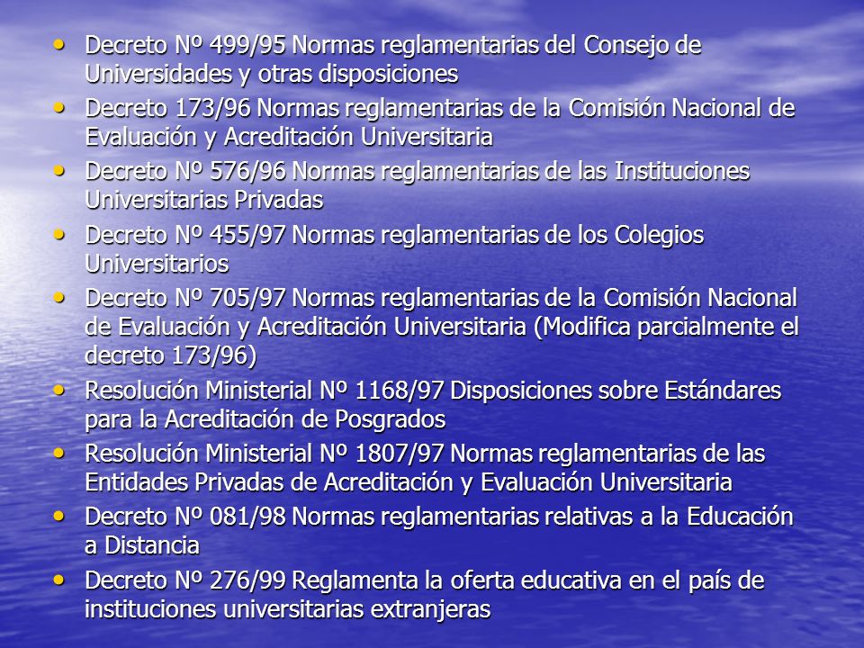 Decreto Nº 499/95 Normas reglamentarias del Consejo de Universidades y otras disposiciones