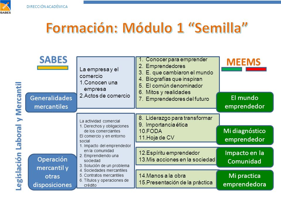 Formación: Módulo 1 Semilla Legislación Laboral y Mercantil