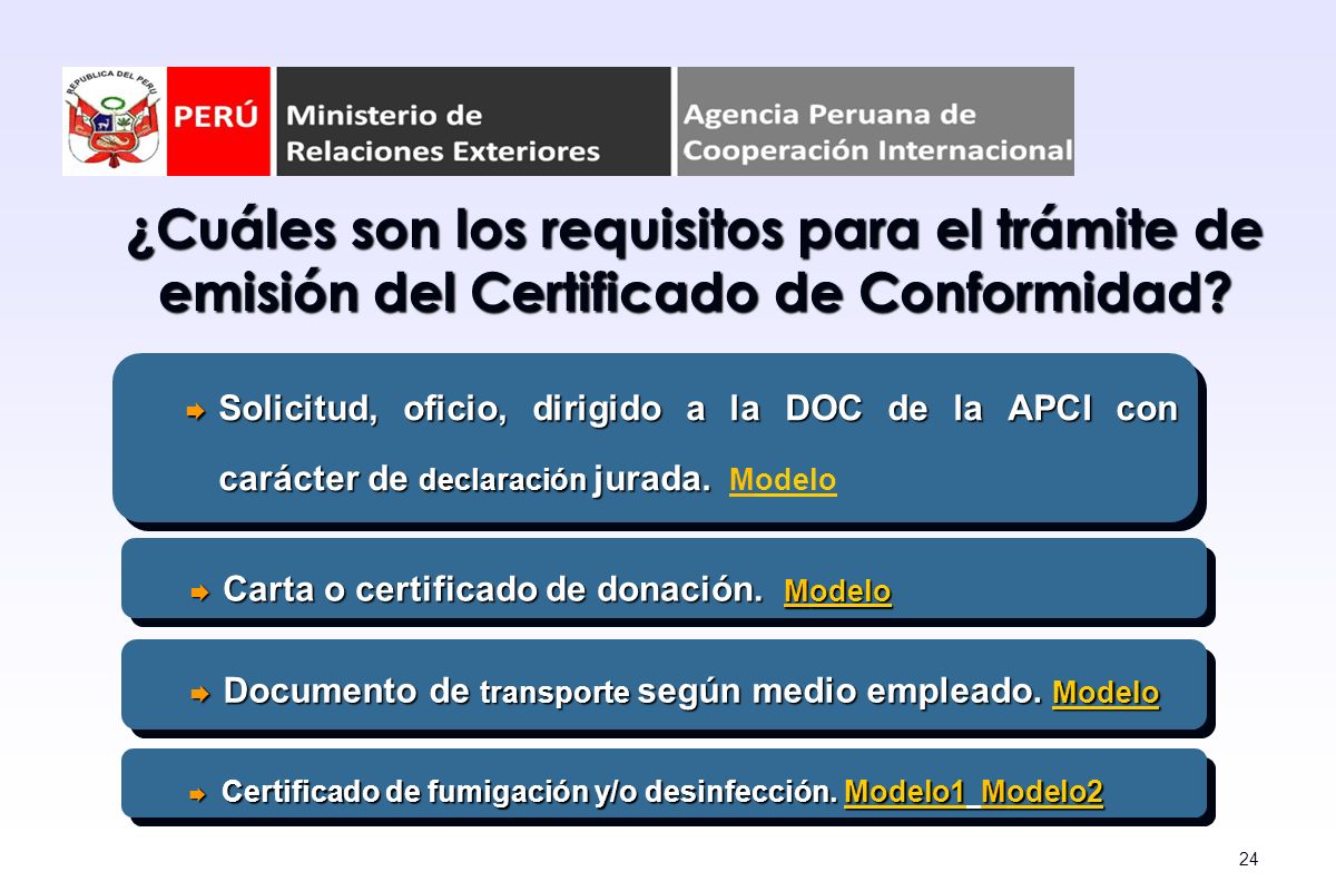 ¿Cuáles son los requisitos para el trámite de emisión del Certificado de Conformidad