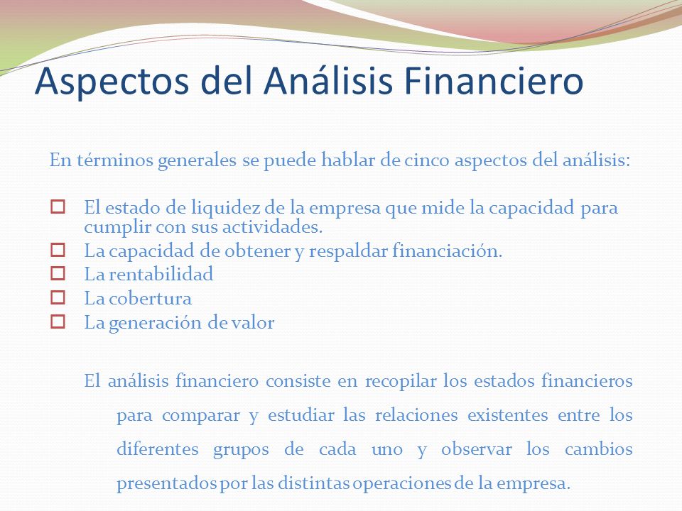 Aspectos del Análisis Financiero