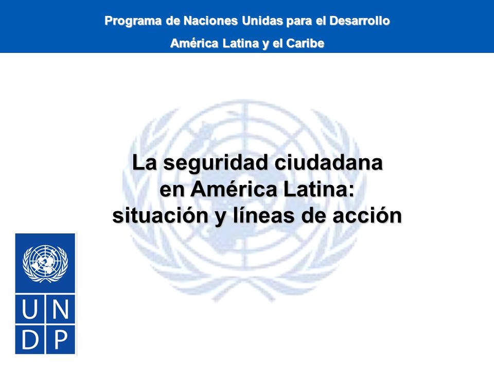 La seguridad ciudadana en América Latina: situación y líneas de acción
