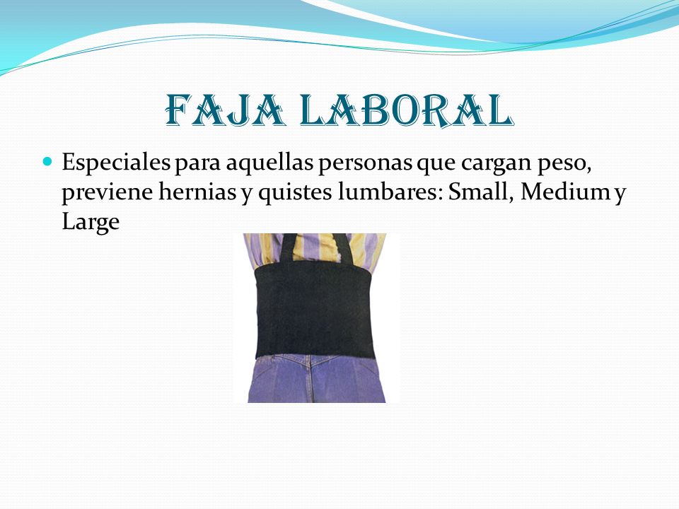 Faja laboral Especiales para aquellas personas que cargan peso, previene hernias y quistes lumbares: Small, Medium y Large.