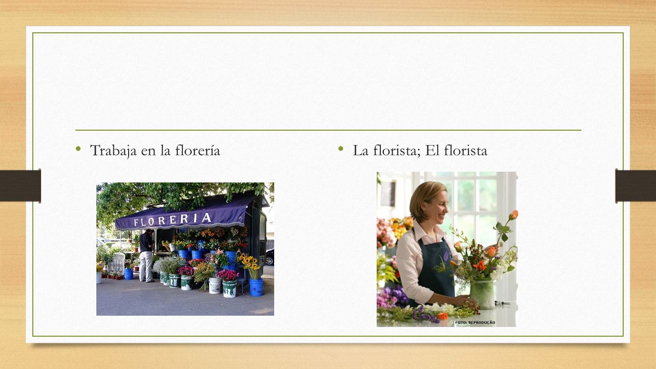 Trabaja en la florería La florista; El florista