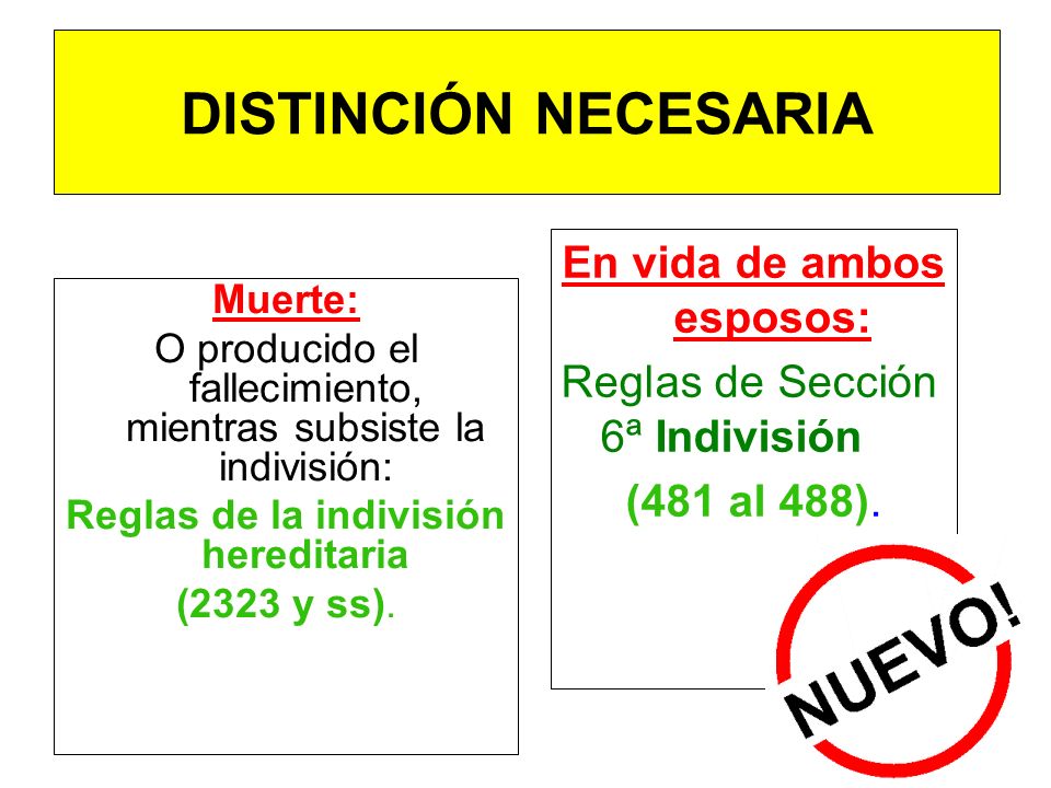 En vida de ambos esposos: Reglas de la indivisión hereditaria