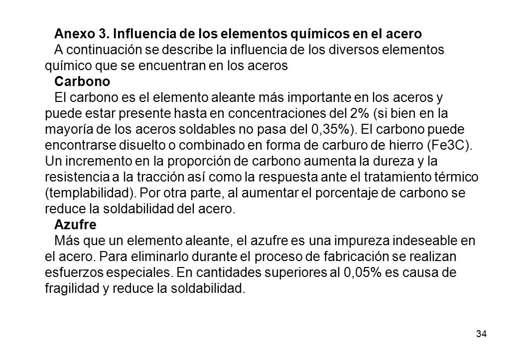 Anexo 3. Influencia de los elementos químicos en el acero
