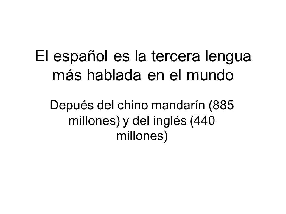 El español es la tercera lengua más hablada en el mundo