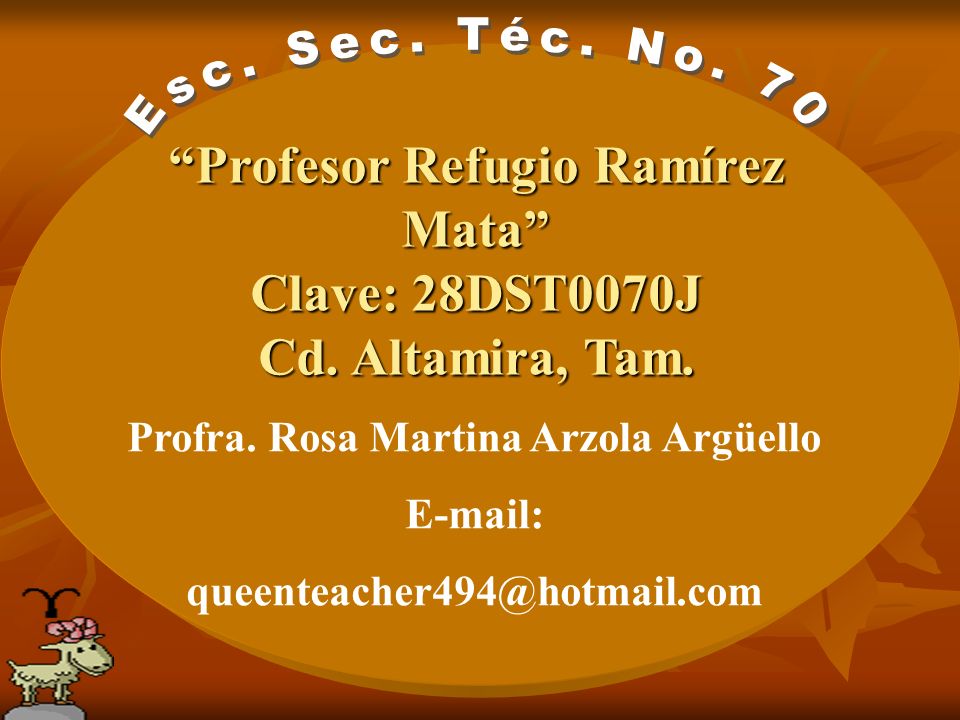 Profesor Refugio Ramírez Mata Profra. Rosa Martina Arzola Argüello