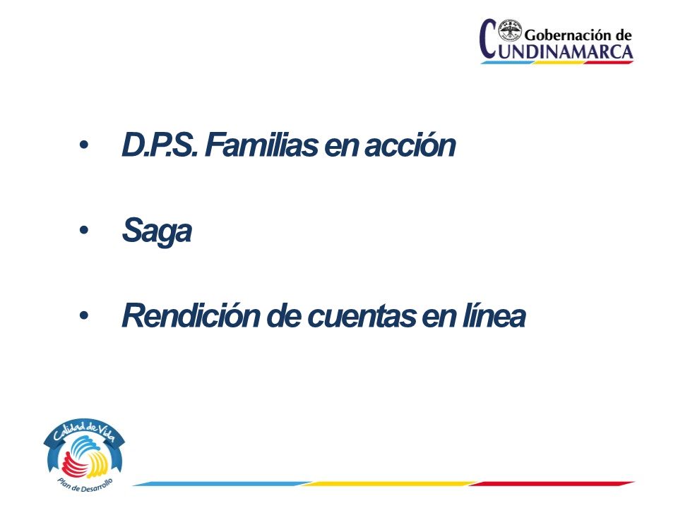 D.P.S. Familias en acción Saga Rendición de cuentas en línea