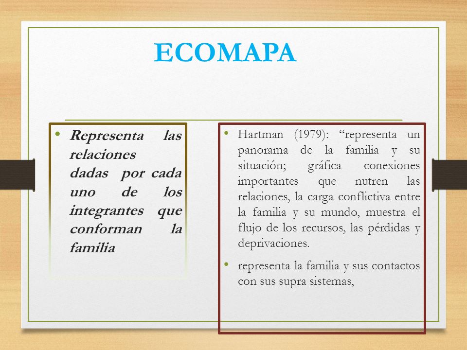 ECOMAPA Representa las relaciones dadas por cada uno de los integrantes que conforman la familia.