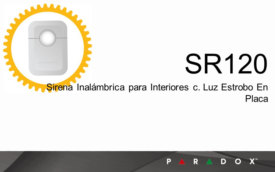 SR120 Sirena Inalámbrica para Interiores c. Luz Estrobo En Placa