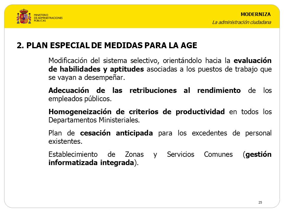 2. PLAN ESPECIAL DE MEDIDAS PARA LA AGE