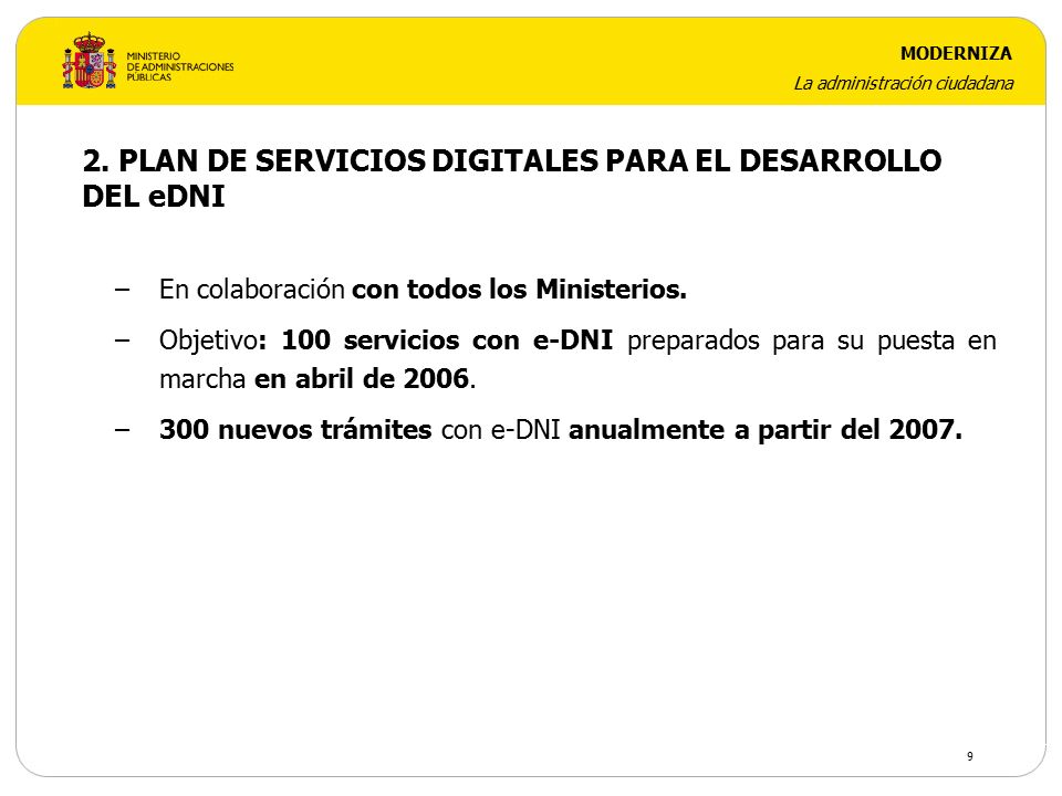 2. PLAN DE SERVICIOS DIGITALES PARA EL DESARROLLO DEL eDNI