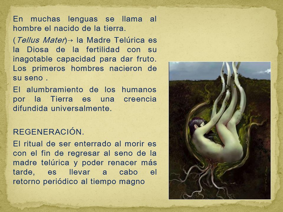 En muchas lenguas se llama al hombre el nacido de la tierra.