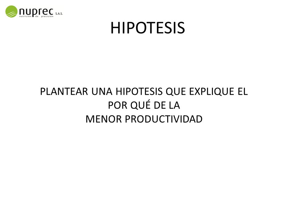 PLANTEAR UNA HIPOTESIS QUE EXPLIQUE EL POR QUÉ DE LA