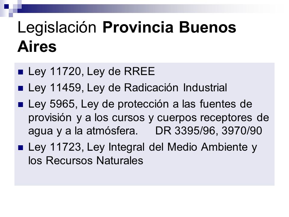 Legislación Provincia Buenos Aires