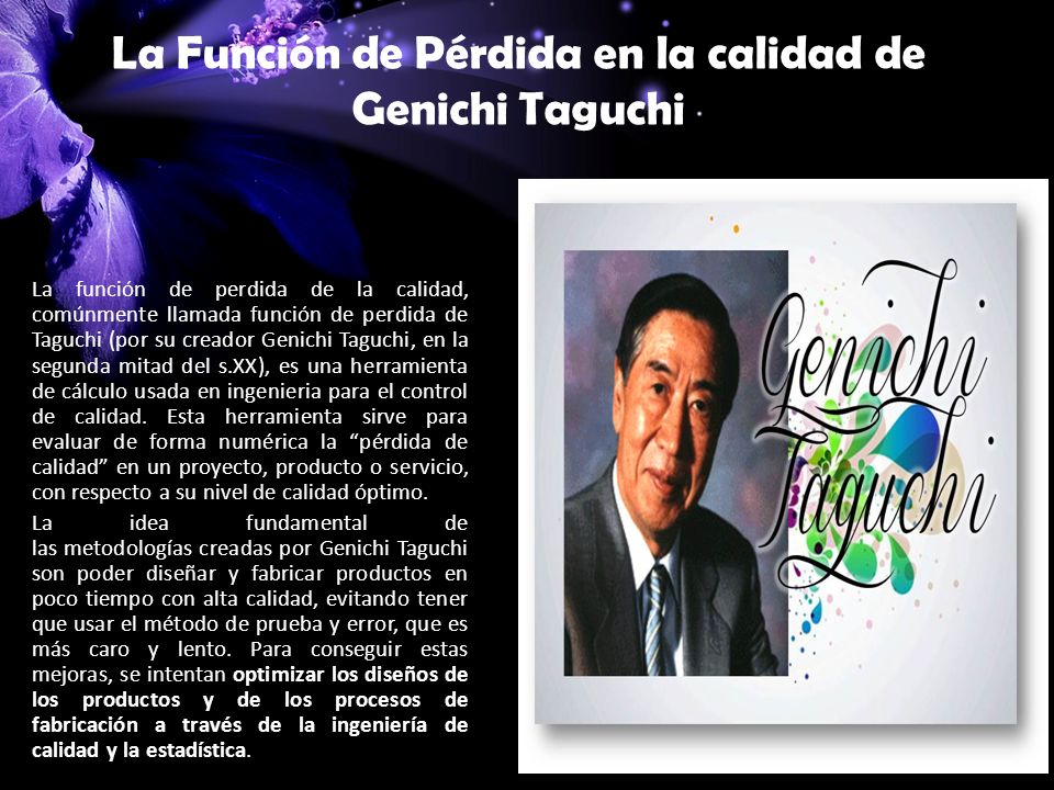 La Función de Pérdida en la calidad de Genichi Taguchi