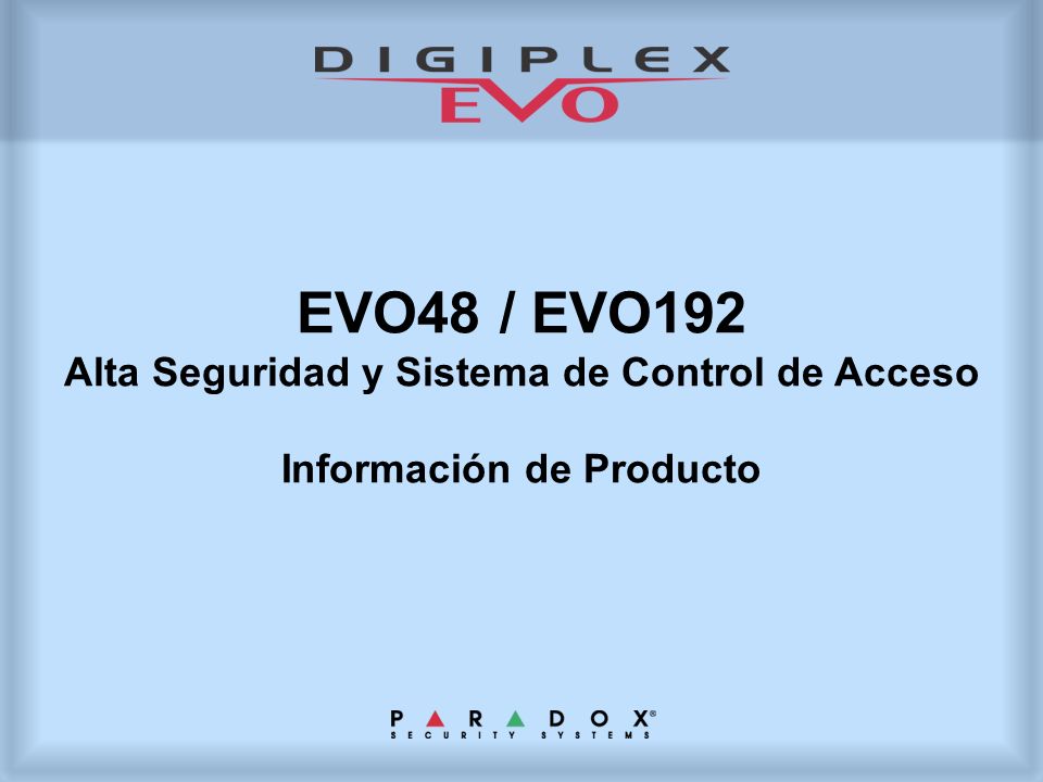 Alta Seguridad y Sistema de Control de Acceso Información de Producto
