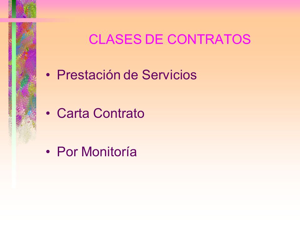 CLASES DE CONTRATOS Prestación de Servicios Carta Contrato Por Monitoría