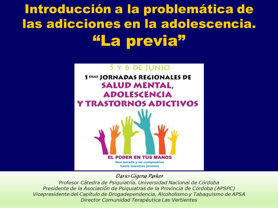 Introducción a la problemática de las adicciones en la adolescencia