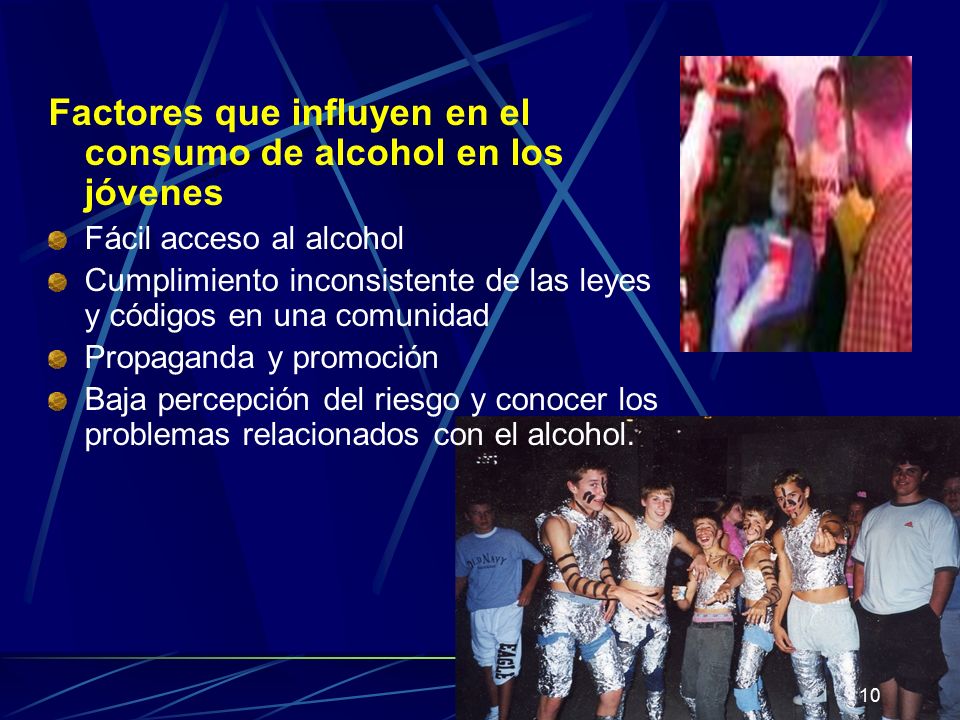 Factores que influyen en el consumo de alcohol en los jóvenes