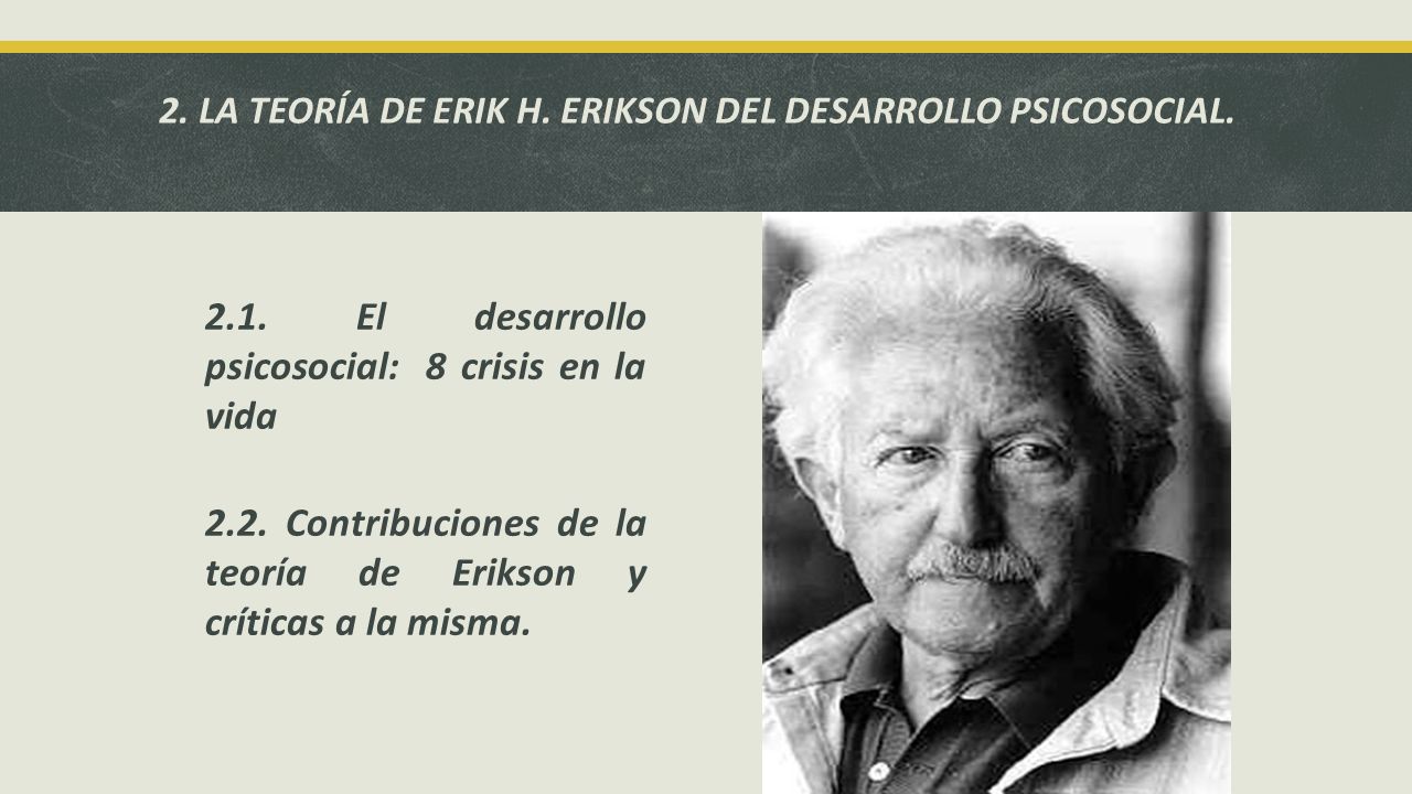 2. La teoría de Erik H. Erikson del desarrollo psicosocial.