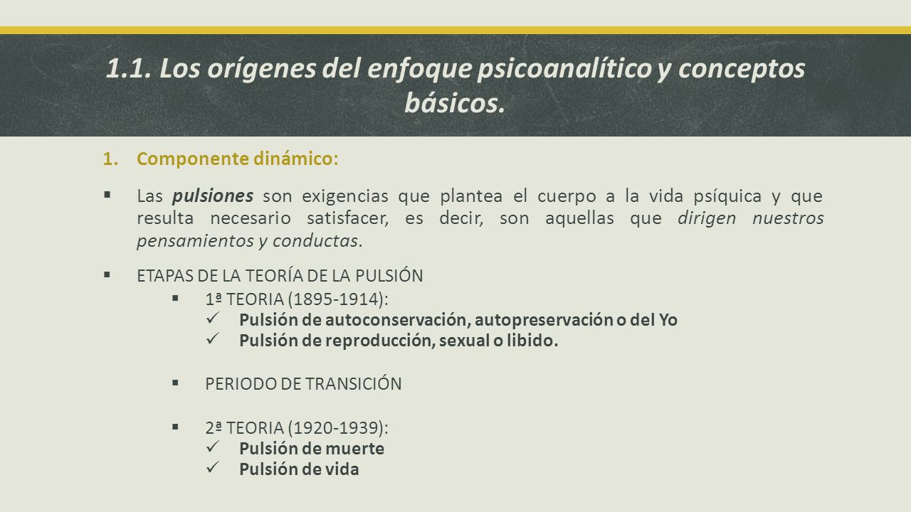 1.1. Los orígenes del enfoque psicoanalítico y conceptos básicos.