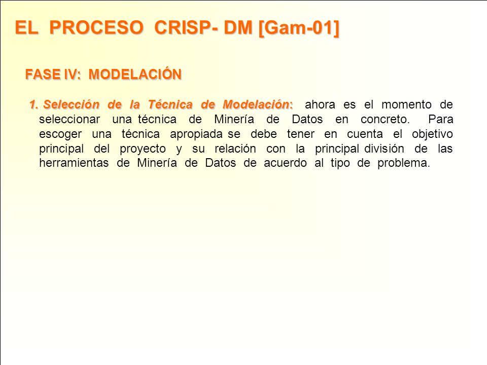 EL PROCESO CRISP- DM [Gam-01]