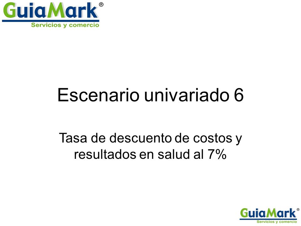 Tasa de descuento de costos y resultados en salud al 7%