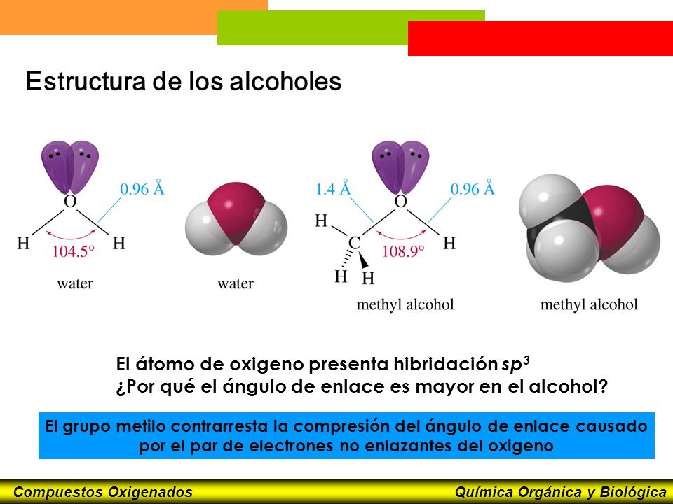 por el par de electrones no enlazantes del oxigeno