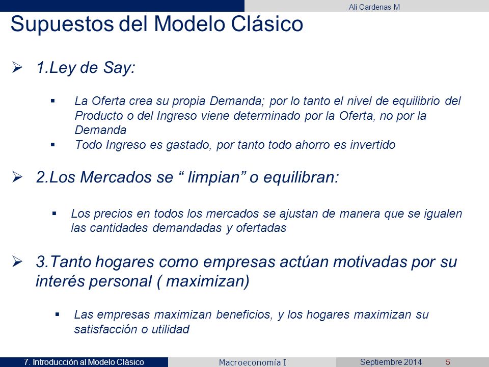 Introducir 36+ imagen supuestos del modelo clasico macroeconomia