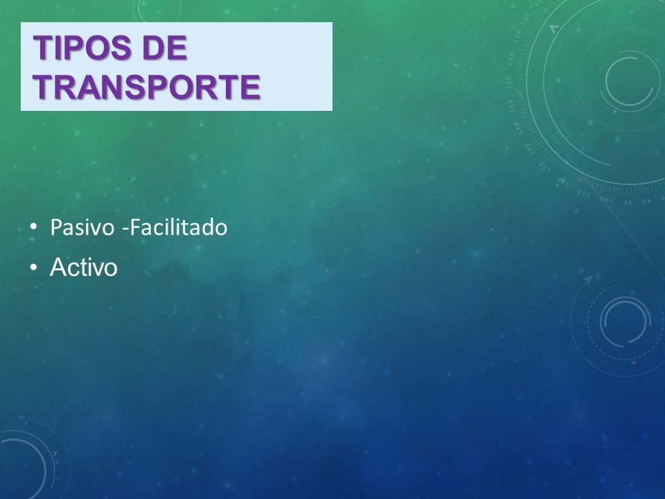 Tipos de transporte Pasivo -Facilitado Activo