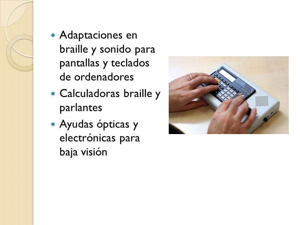 Adaptaciones en braille y sonido para pantallas y teclados de ordenadores