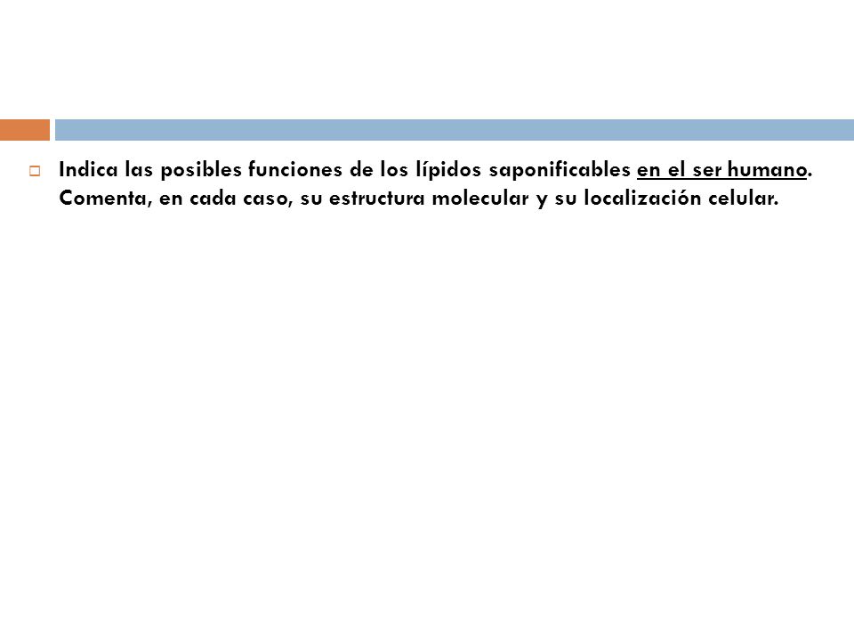 Indica las posibles funciones de los lípidos saponificables en el ser humano.