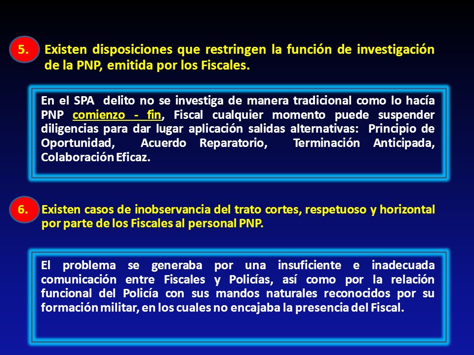 Existen disposiciones que restringen la función de investigación de la PNP, emitida por los Fiscales.